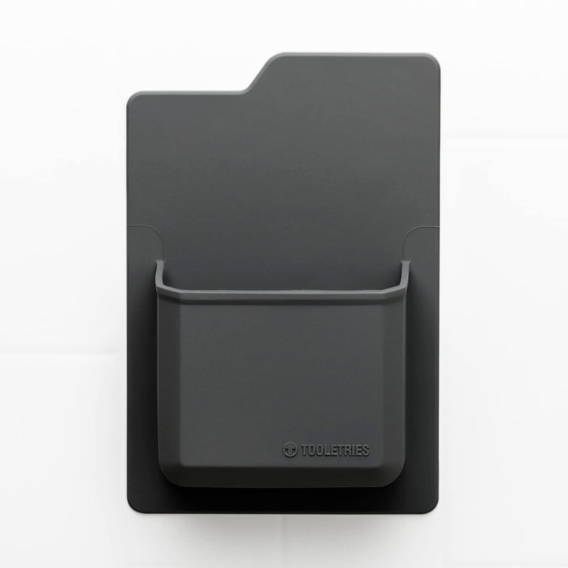 TOOLETRIES The James Organizer - Silicone Toiletry Holder, Shower & Bathroom Accessory - Features Silicone-Grip Technology, Removable & Reusable - Charcoal - Image 1